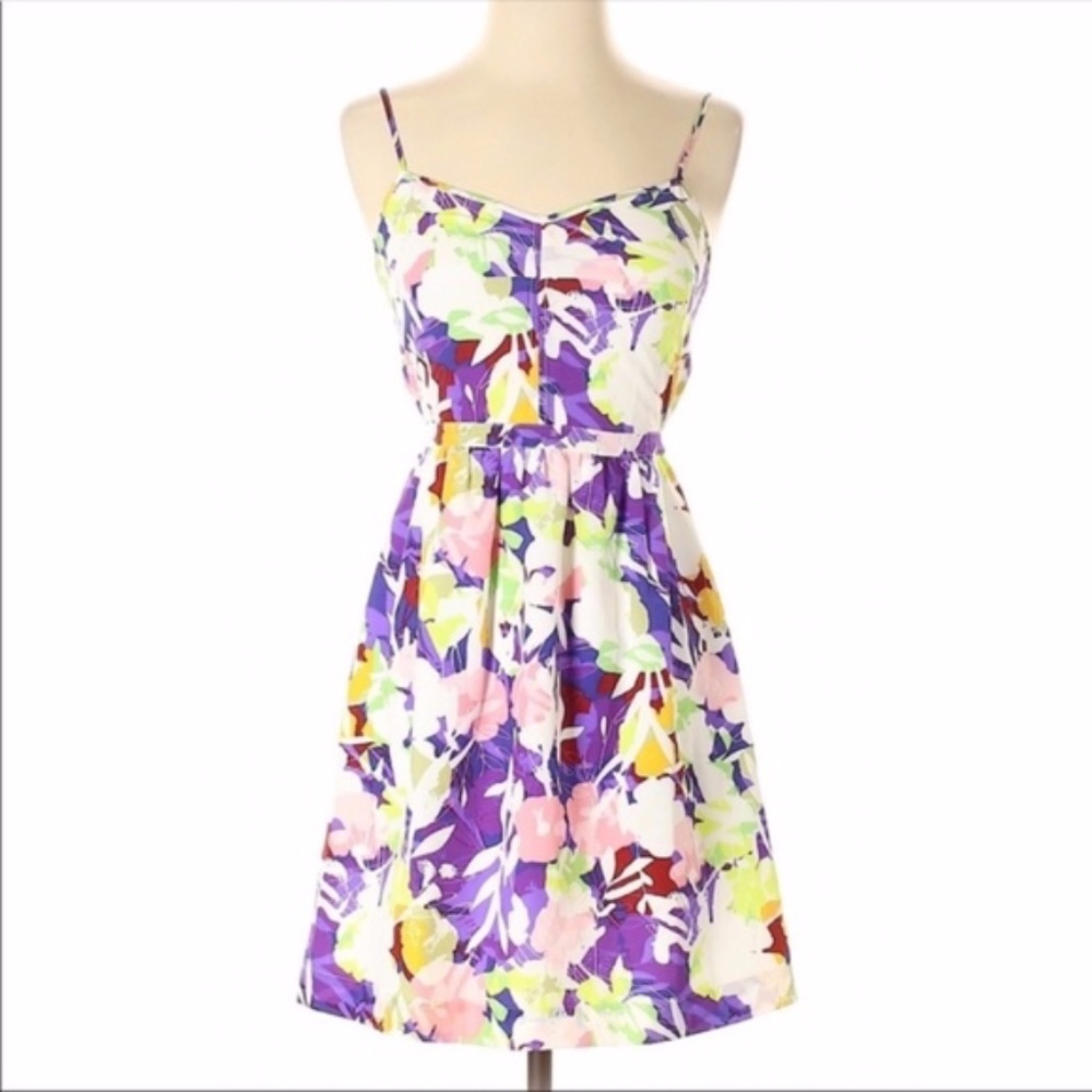 J. Crew green/purple floral dress